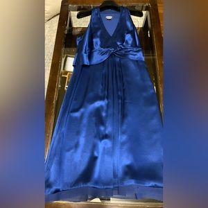Ink Blue Silk Satin Dress